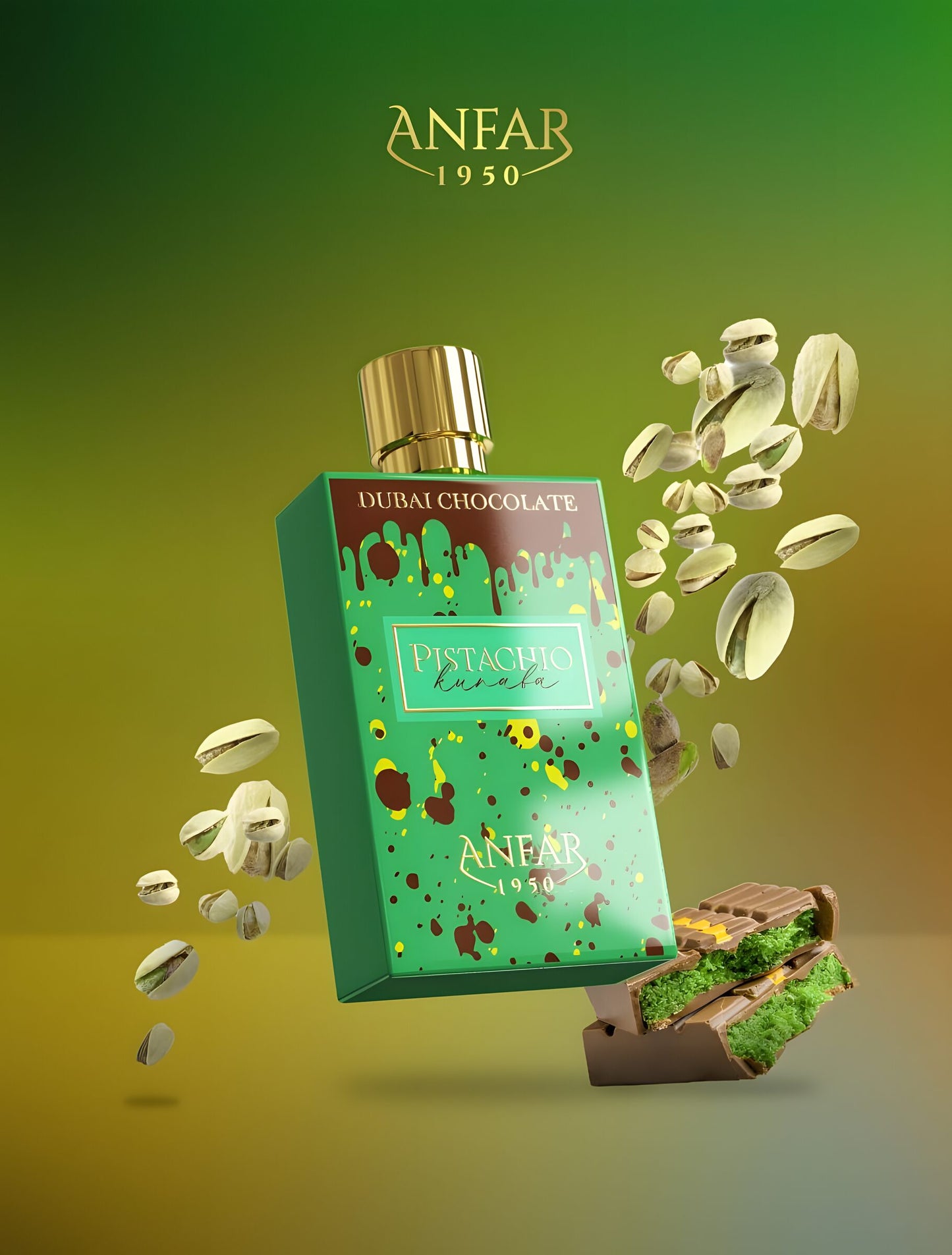 NEW! ANFAR 1950 Dubai Chocolate Pistachio Kunafa Eau De Parfum | Made in UAE